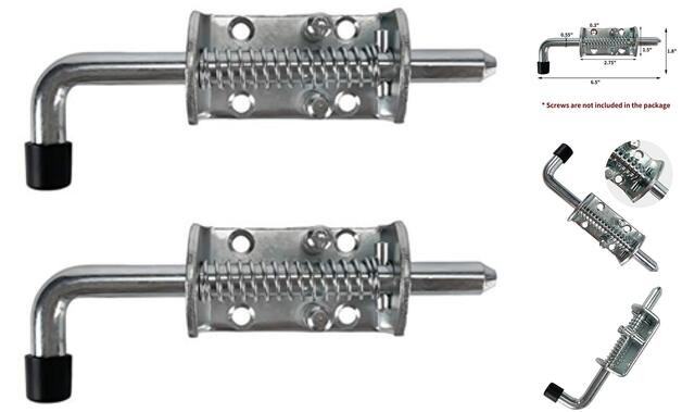 Steel Spring Loaded Latch Pin Assembly 6.5 Inch with 2-Set Spring Latches -