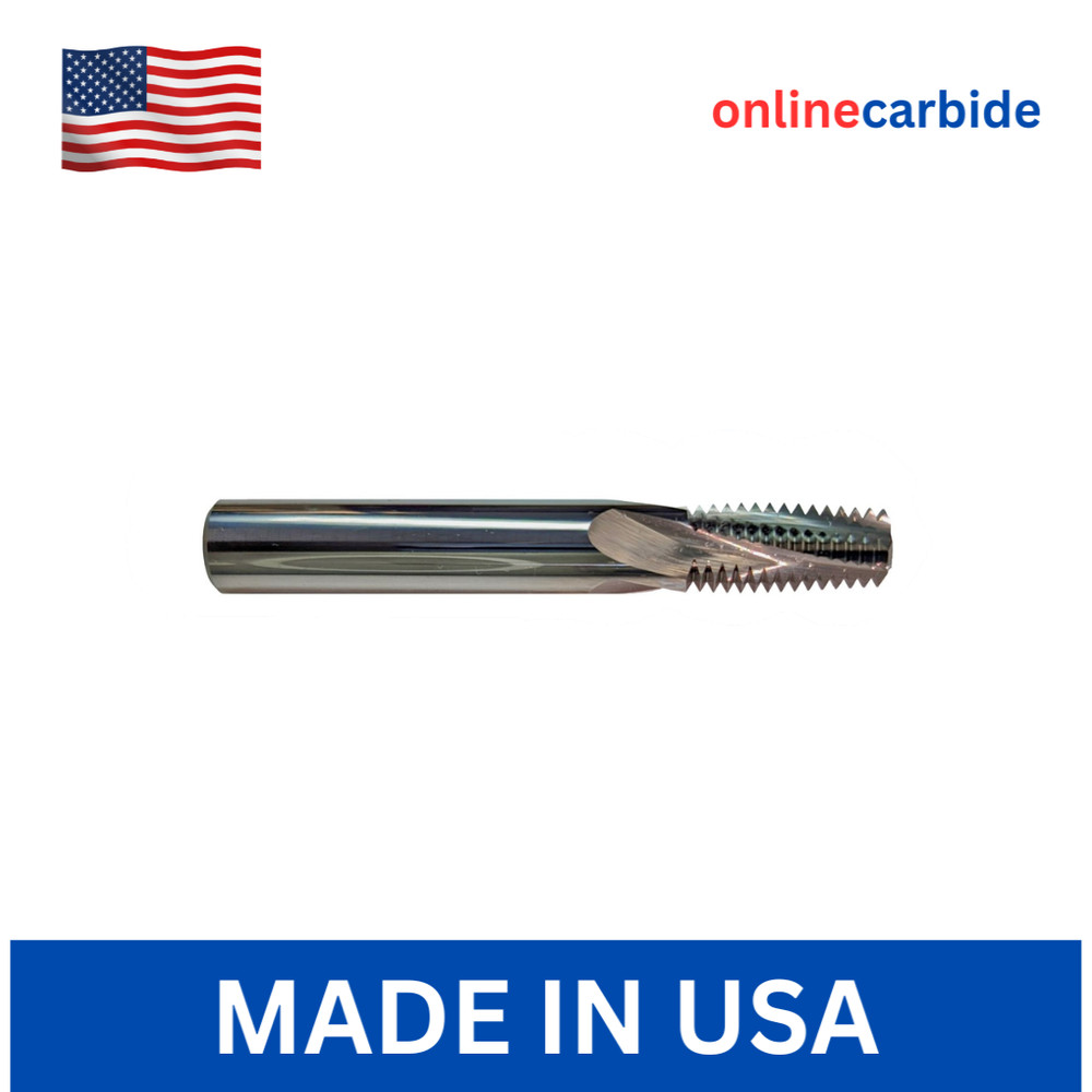 1/8-27 NPT Solid Carbide Thread Mill - Bright Finish - Full Form USA Made