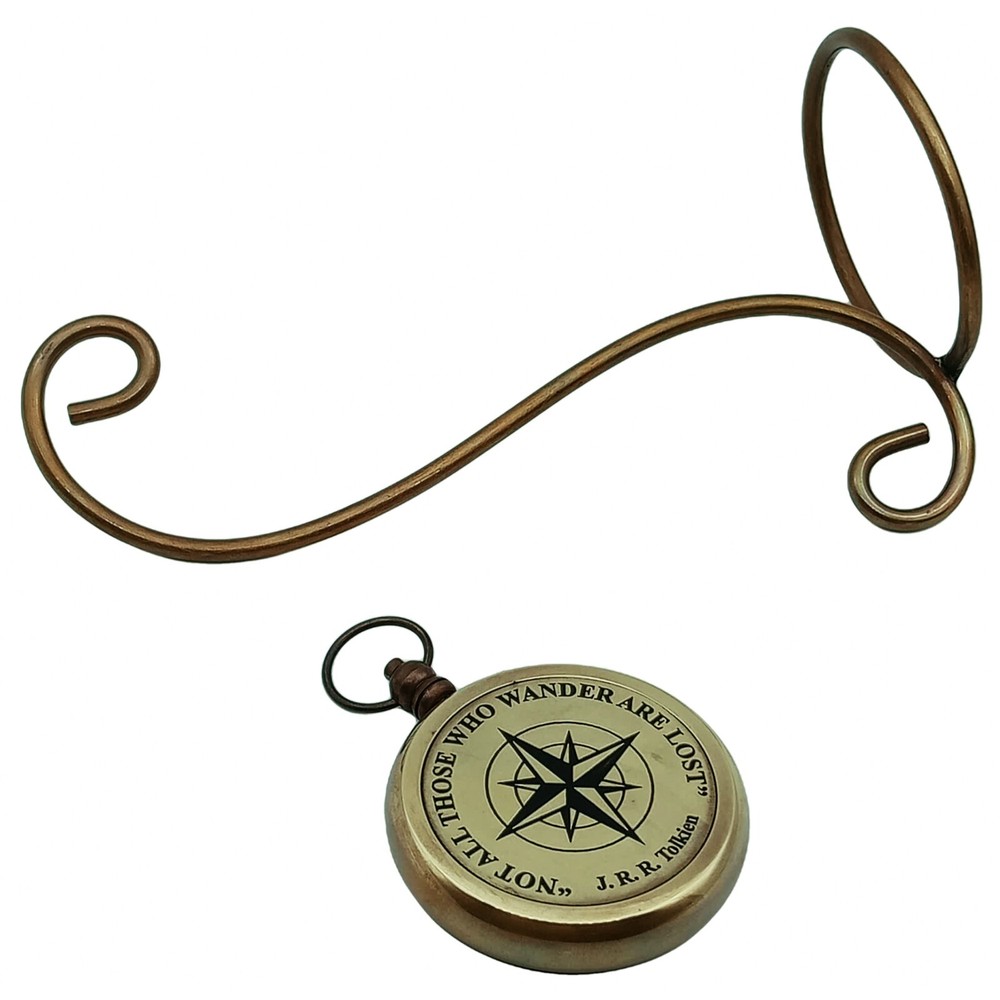 Compass with Display Stand-Unique|Uplifting|Engraved Compass |Brass Compass