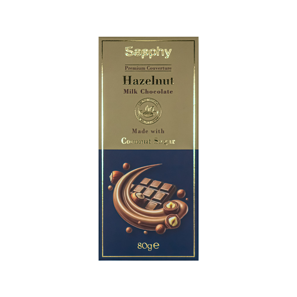Hazelnut Milk Chocolate 80g – No Refined Sugar | Aussie Made | Sapphy