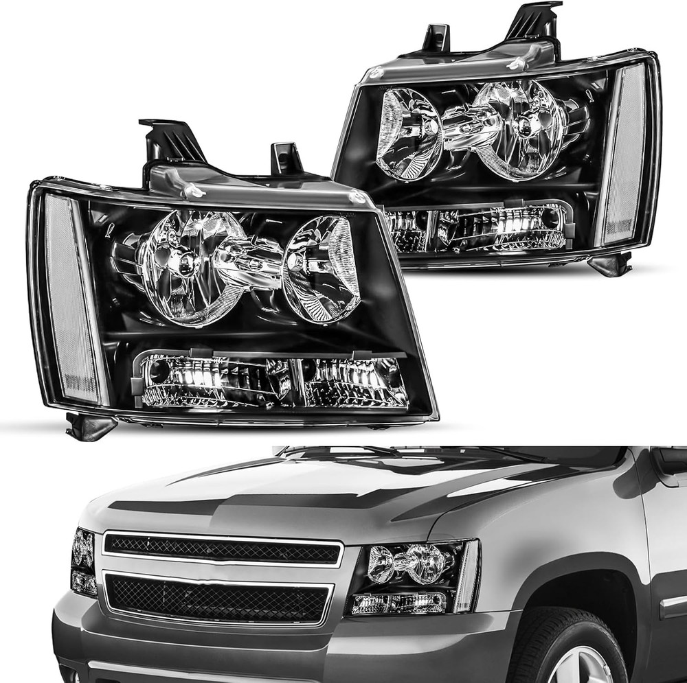 Halogen Headlight Assembly Replacement for 2007-2014 Chevy Tahoe Suburban Avalan