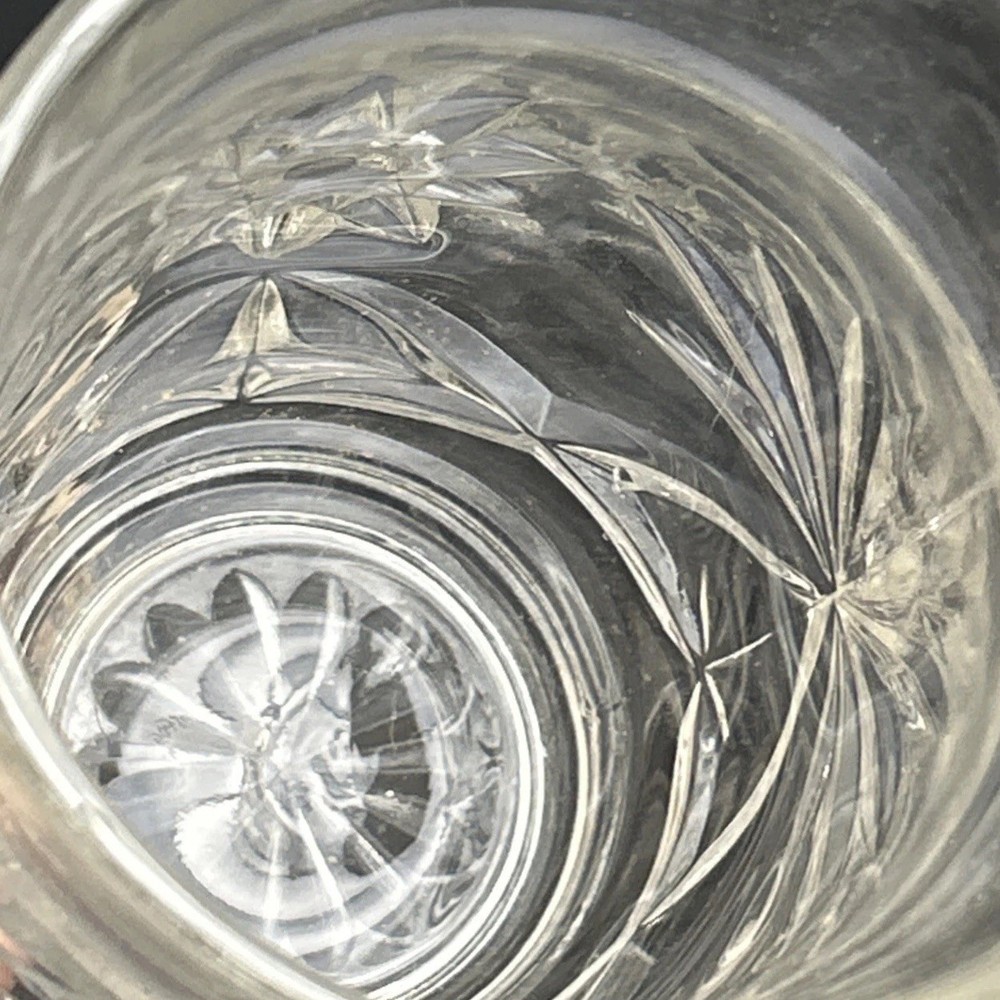 Anchor Hocking Clear Glass Pitcher Starburst Pattern Handle Spout Small Server