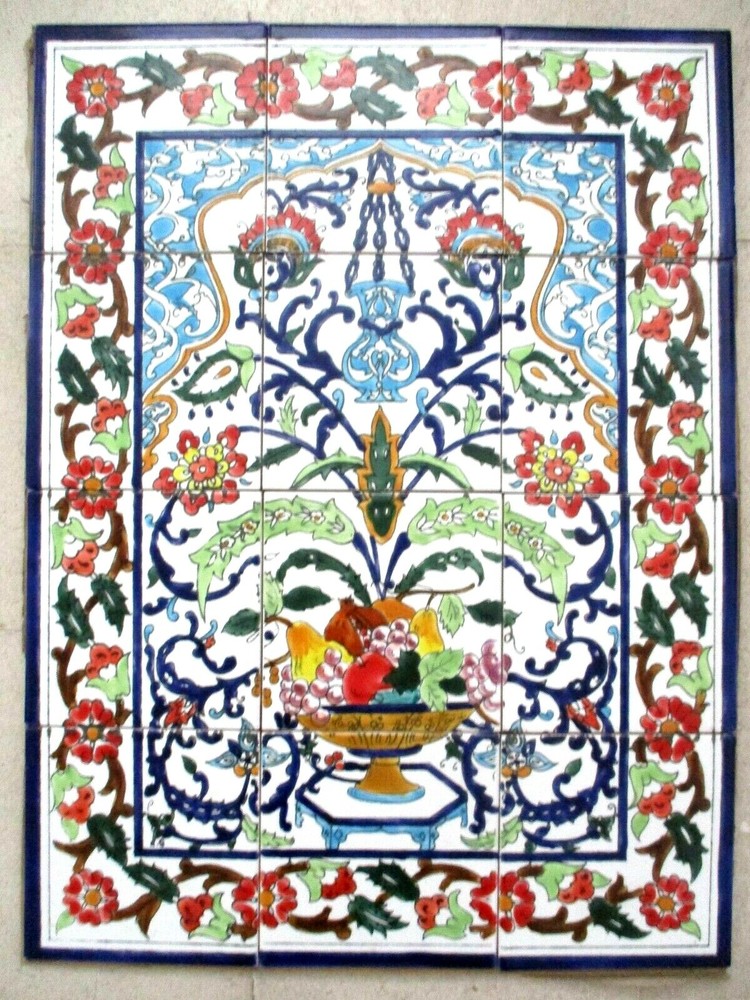18" x 24"  Ceramic tile art Mosaic wall mural Panel Fruit floral BACKSPLASH