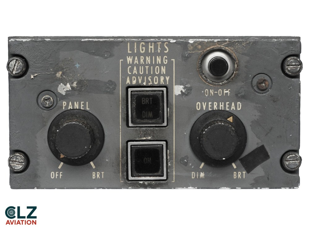 Lockheed L-1011 Tristar SE-DTC Cockpit Lights Control Panel Dated 1973