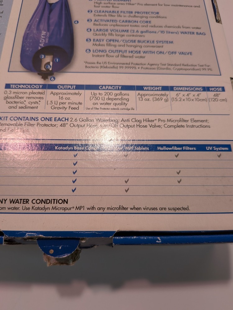 Katadyn Base Camp Microfilter Water Filtration System With Extra Filter