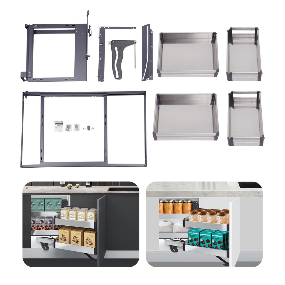 2 Tiers Blind Corner Cabinet Pull-out Organizer Slide Out Kitchen Organizer NEW