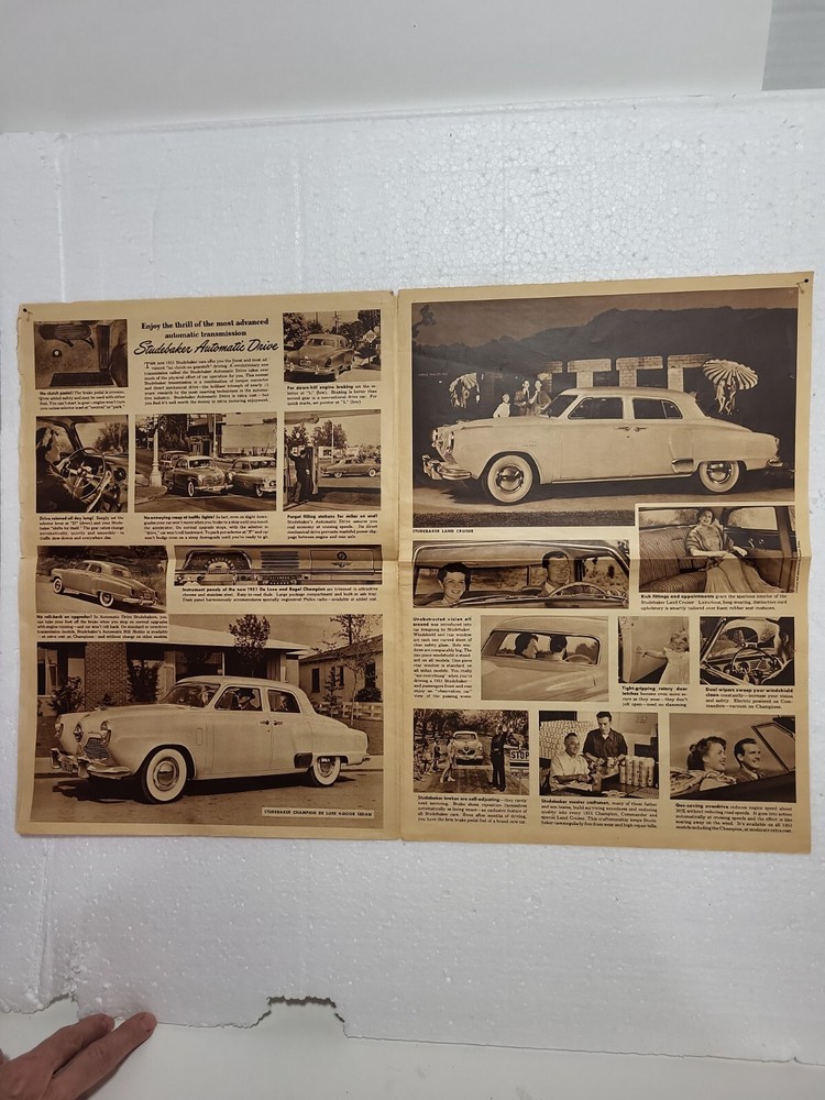 VTG STUDEBAKER 1951 8 PAGE ADVERTISEMENT ALL MODELS