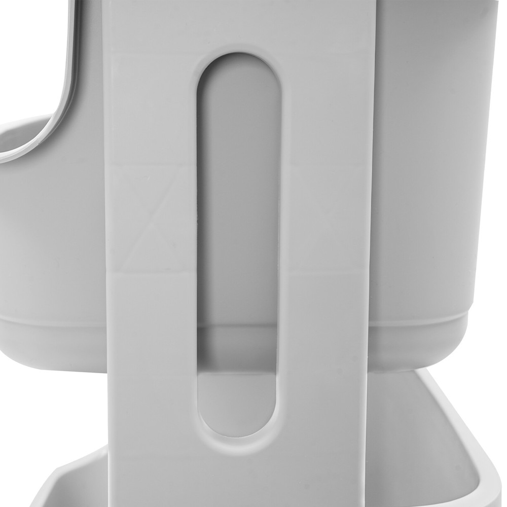 4-Tier Rolling Plastic Laundry Basket Removable Laundry Hamper w/ Wheels Gray