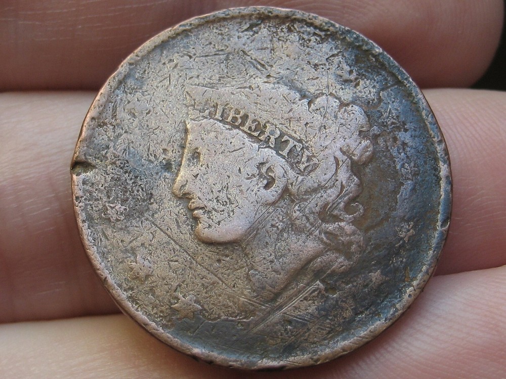 1835-1839 Matron Head Large Cent- Rotated Reverse Die Mint Error!