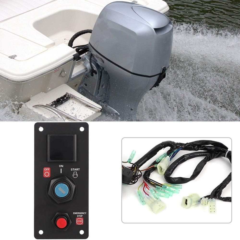Acouto Outboard Ignition Key Switch Panel Single Engine On-Off-Start w/ Keys