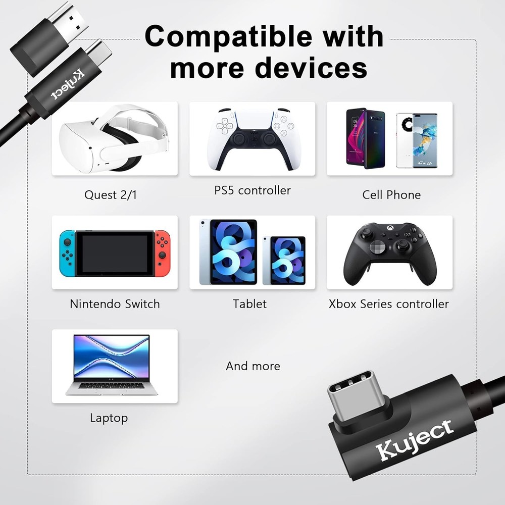 16FT USB C VR Link Cable High Speed Data Transfer Charging for Quest 3S Quest...