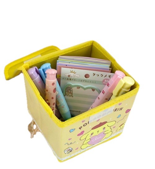 HELLO KITTY TISSUE COVER Box KAWAII Cute Small Yellow Storage Cube