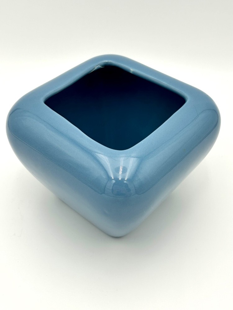 Vintage Blue Ceramic Heager Planter Pot