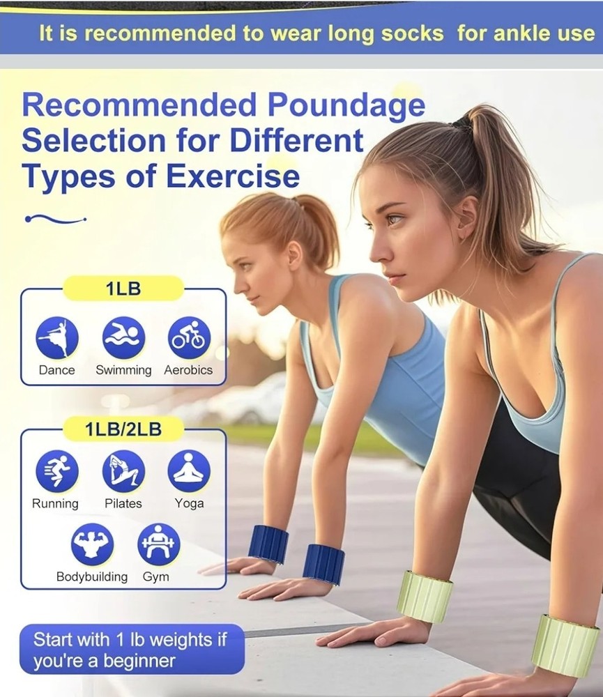Wrist Weights, Ankle Weights 2 Pack (1.1LB Each)–Stackable Magnetic