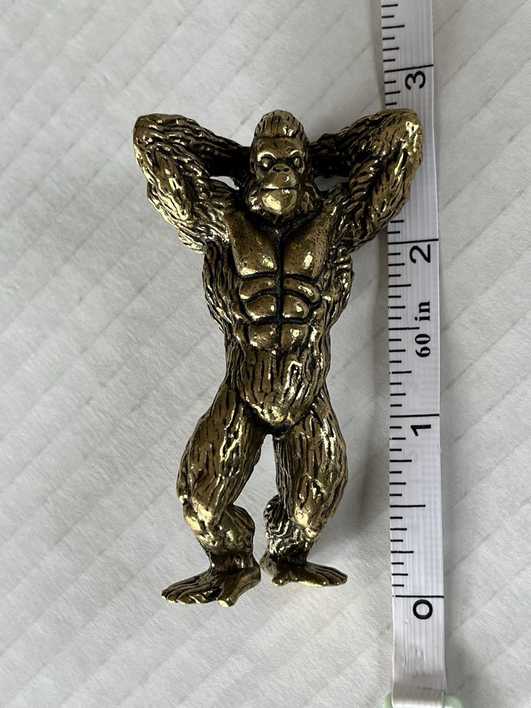 3” Solid Brass Posing Gorilla