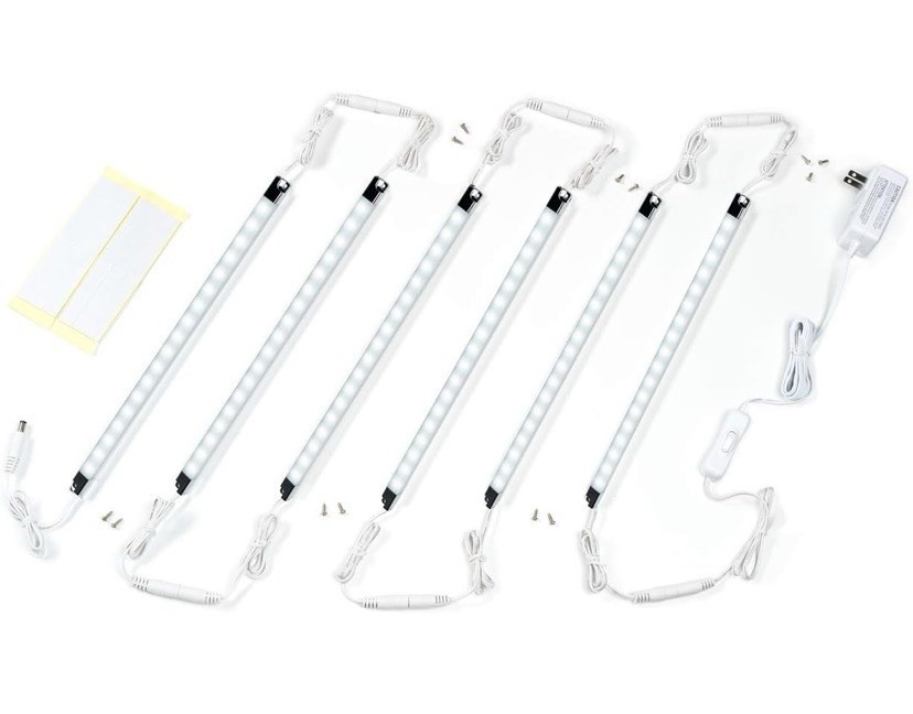 Led Light Strips Kit, (6) 12’’ Linkable Lights Rocker Switch 6000K Cool White