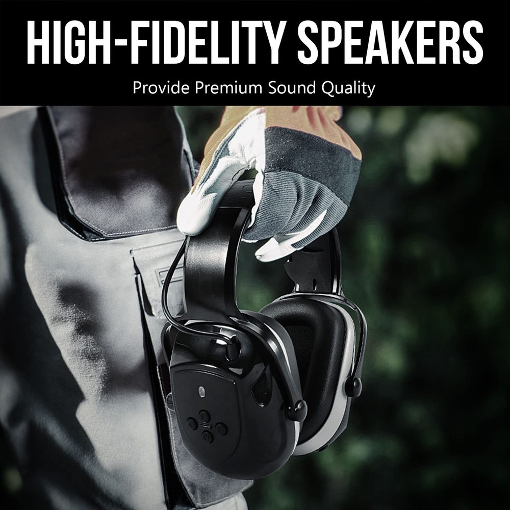 Muffpro Bluetooth Hearing Protection Ear with Large, Black