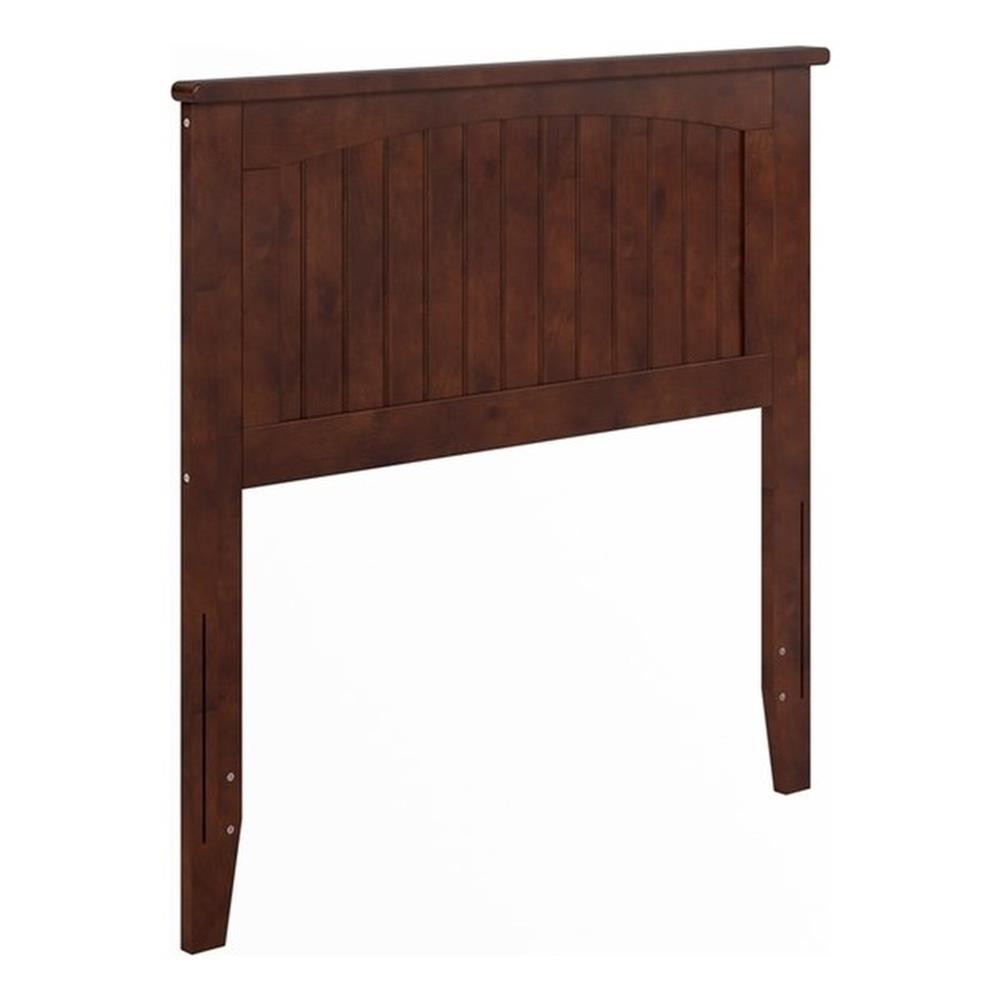 Pemberly Row Twin Coastal Solid Wood Panel Headboard in Walnut