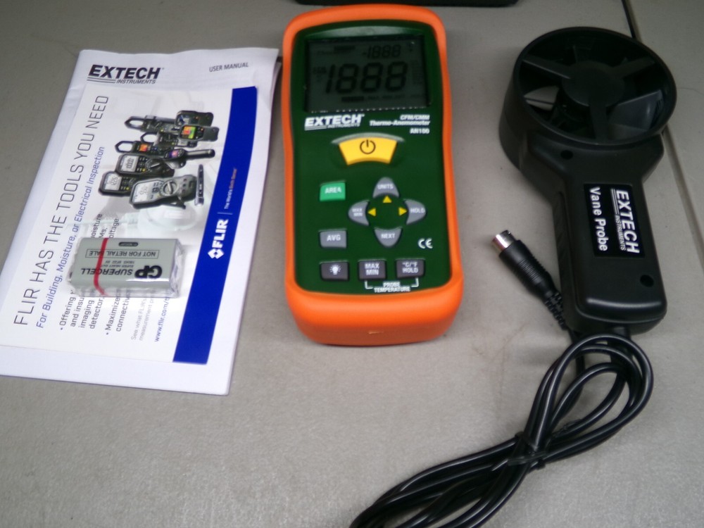EXTECH INSTRUMENTS AN100 CFM/CMM THERMO-ANEMOMETER