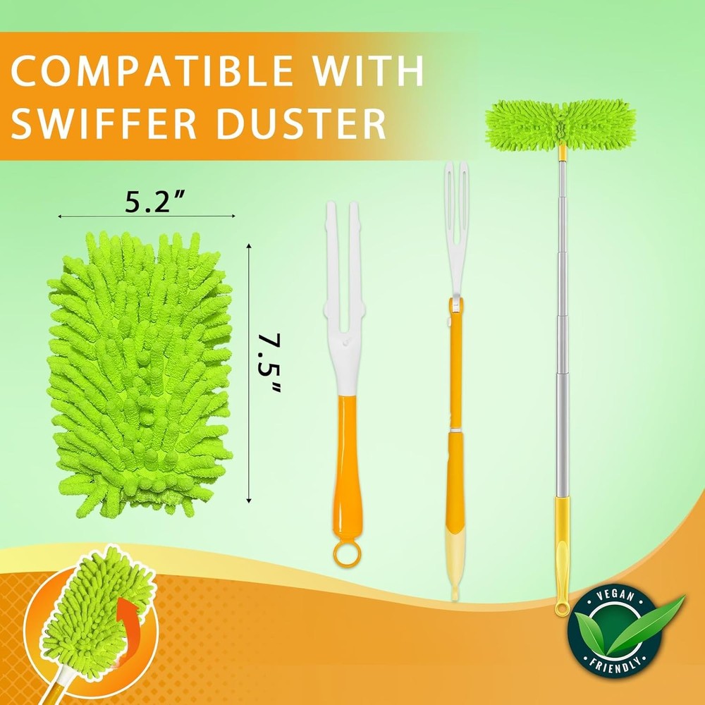 Reusable Duster Refill Compatible W/ Swiffer Hand Duster Microfiber Ceiling Fan