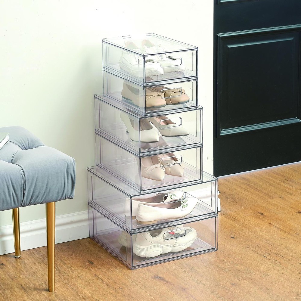 2 pack Clear Glossy Plastic Pull-Out Closet Drawer Small Size Adult Size