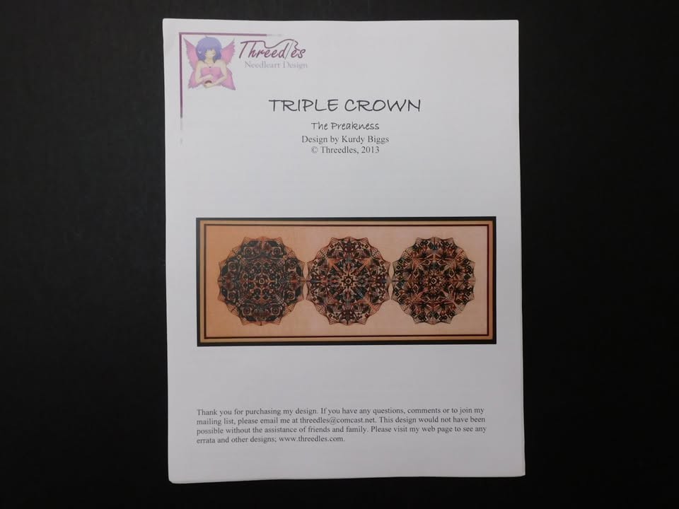 Triple Crown by Threedles (DL24-6)  Counted Needlepoint Pattern