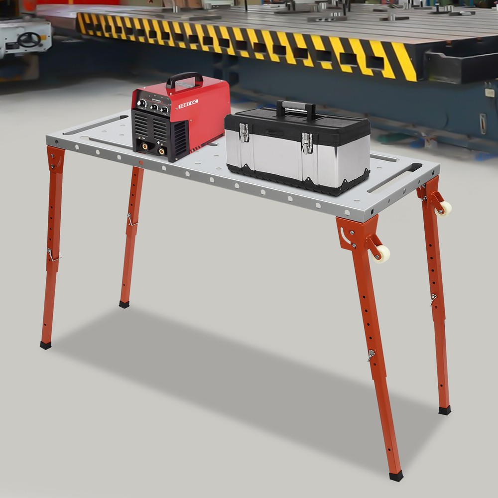 Steel Portable Welding Table Welding Workbench Table Folding Work Bench Silver
