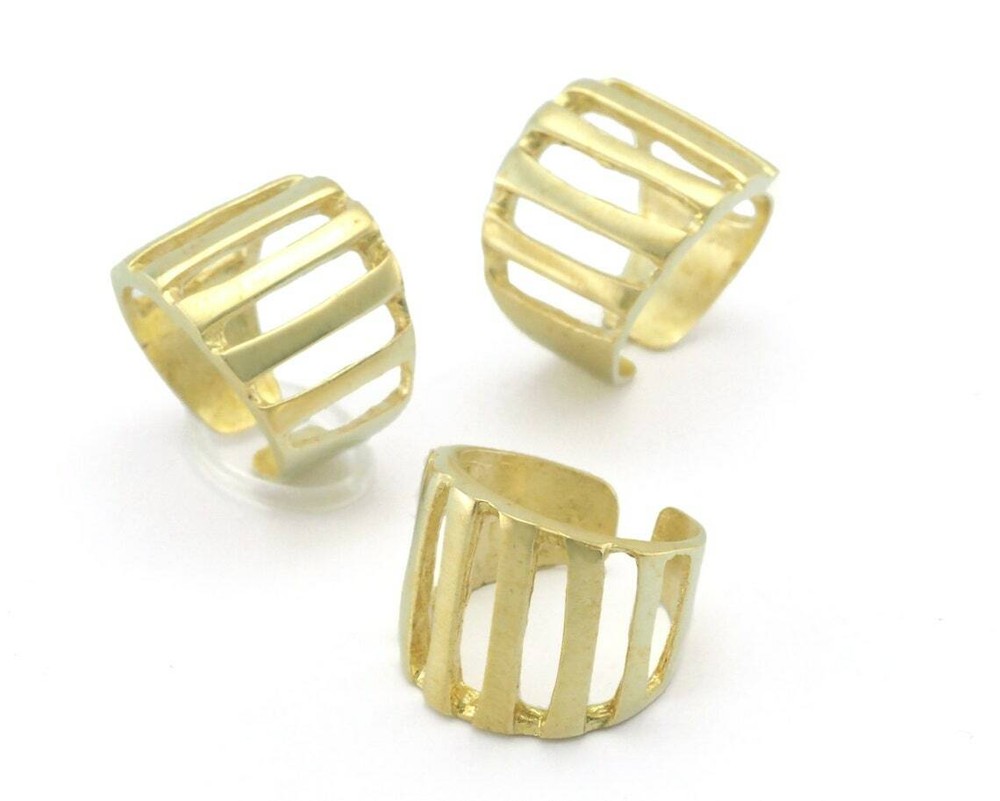 Statement Ring Adjustable Raw brass (7-9US inner size - Adjustable ) 3333 18mm