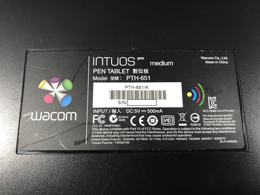 WACOM PTH-651 Pro Touch Tablet - No Pen