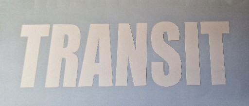 Transit Sticker Vinyl Decal - White 7 Inch