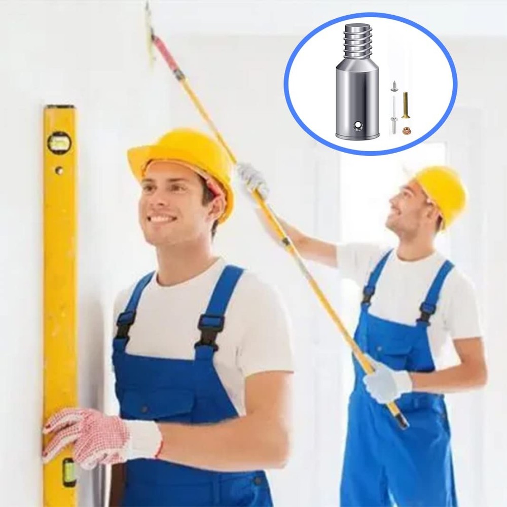 6 Pack Threaded Tip Replacement, Aluminum, 1 Inch Pole, Mop, Broom Adapter