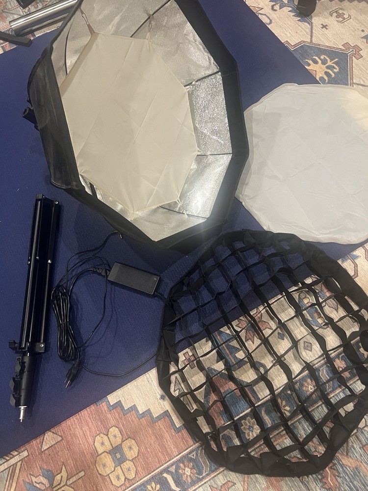 GVM Octagon Portable Softbox with Grid, Black, Studio Lighting