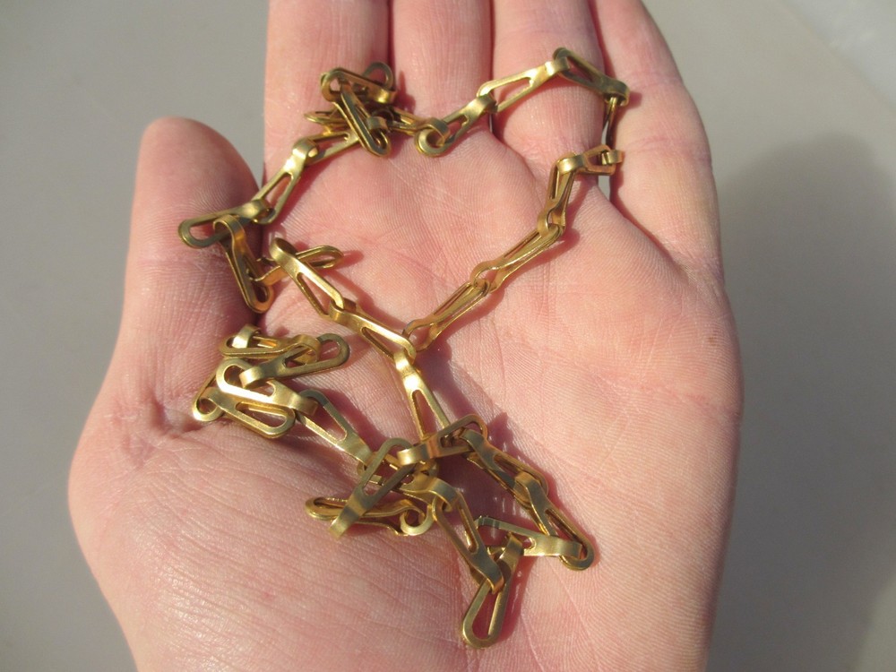 Original Vintage Brass Lighting Chain Hanger Loop Chandelier Light Pull 56cm