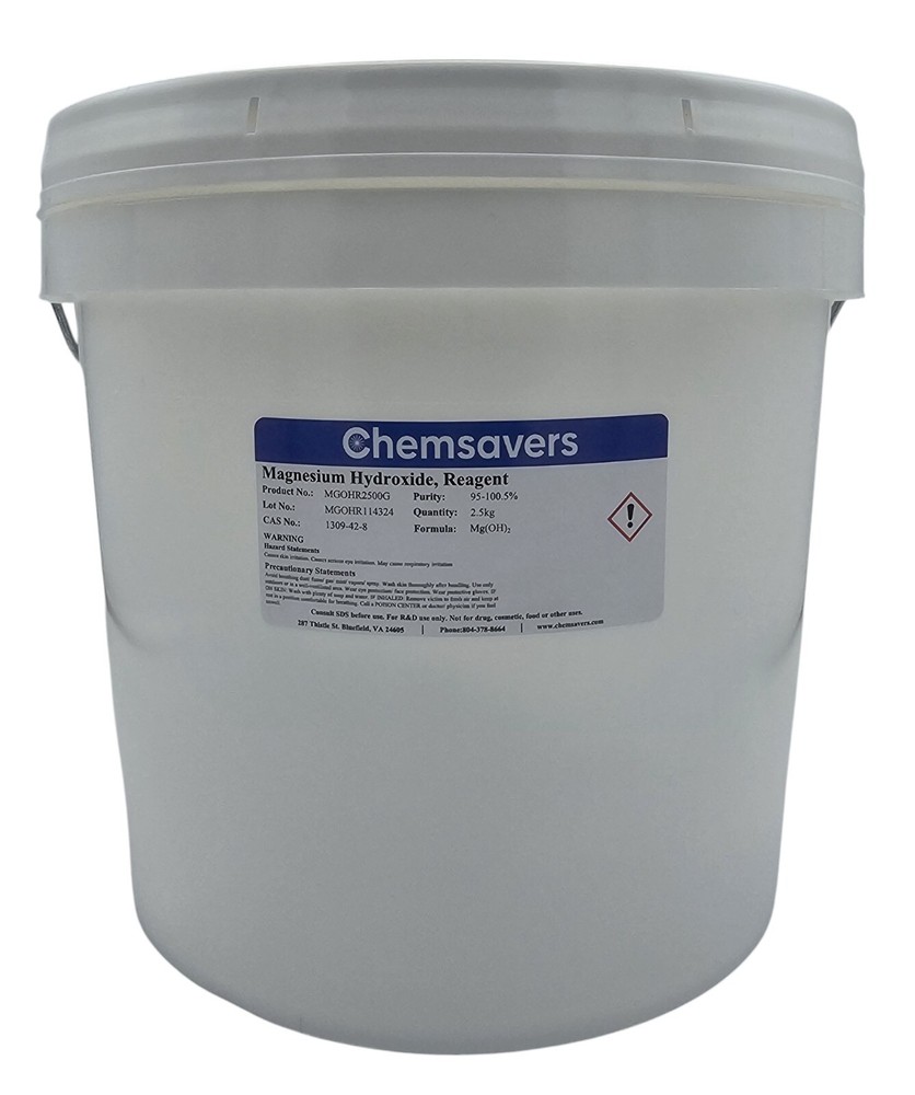 Magnesium Hydroxide, Reagent, 95-100.5%, 2.5kg