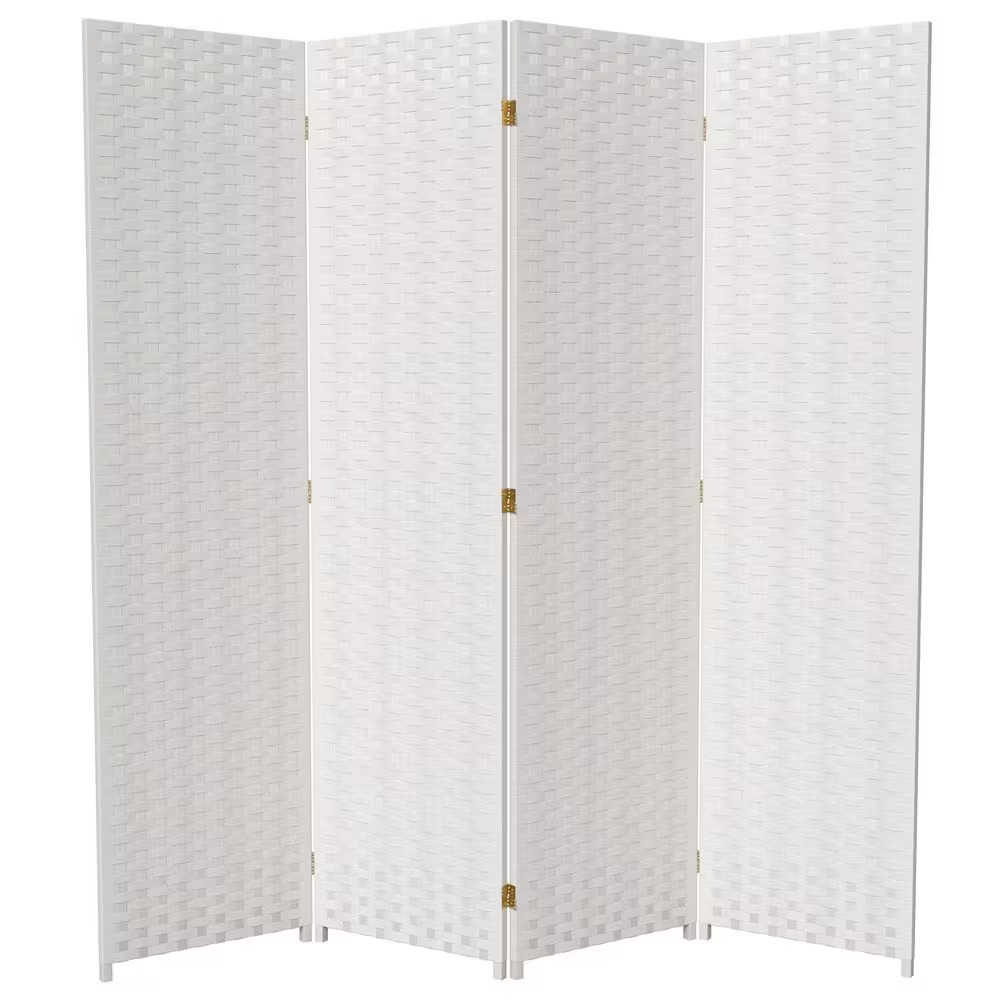 6 Ft. White 4-Panel Room Divider