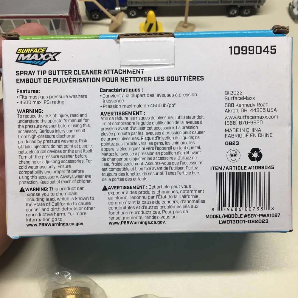 Surface Maxx Spray Tip Gutter Cleaner Attachment Pressure Washer Compatible