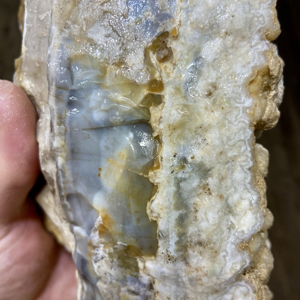 Massive Wyoming Lace Agate Rough With Botryoidal Druzy Quartz