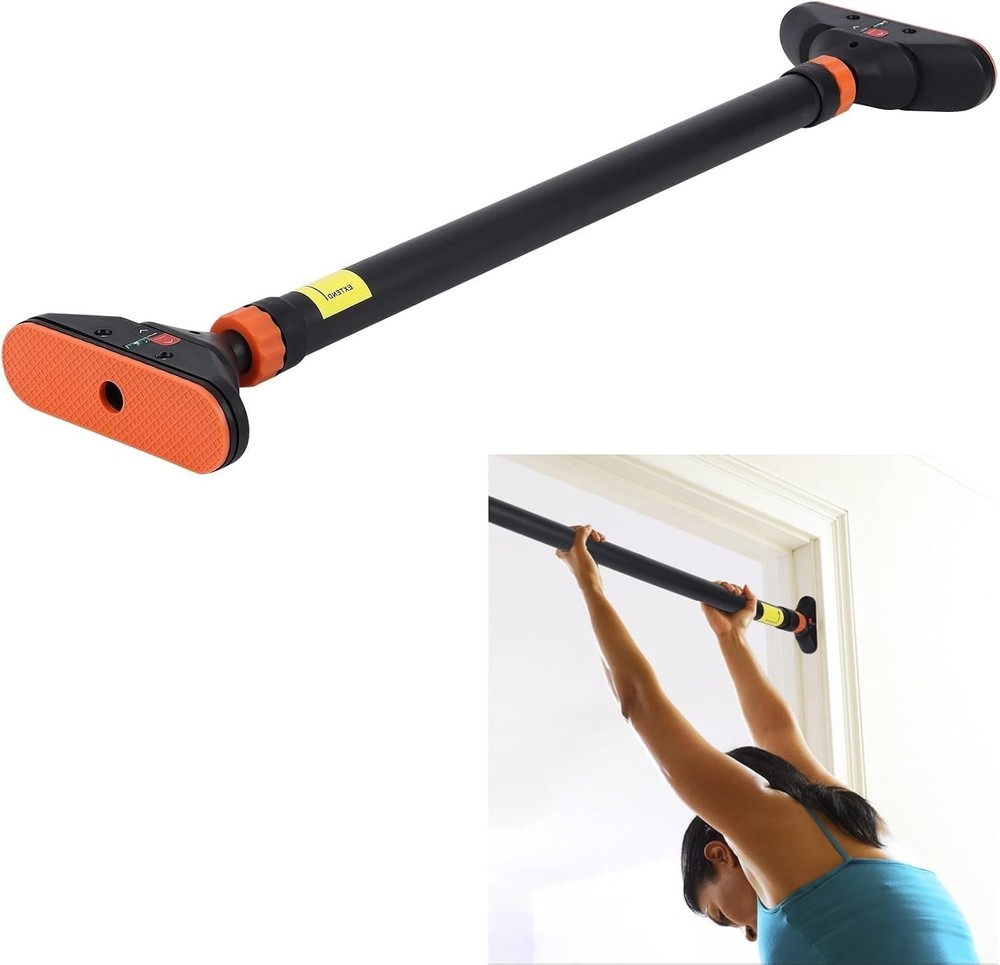 Pull Up Bar for Doorways with Level Meter and Adjustable Width Strength Training
