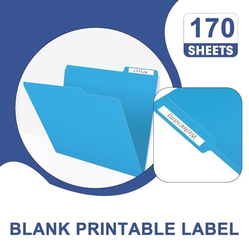 File Folder, 170 Pack Colored File Folder, 1/3 Cut Tabs, Letter Size,