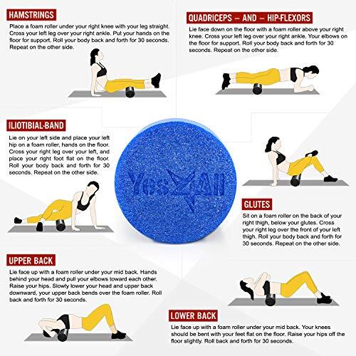 24" Soft-Density Round Foam Roller for Balance Strengthening Flexibility, Blue