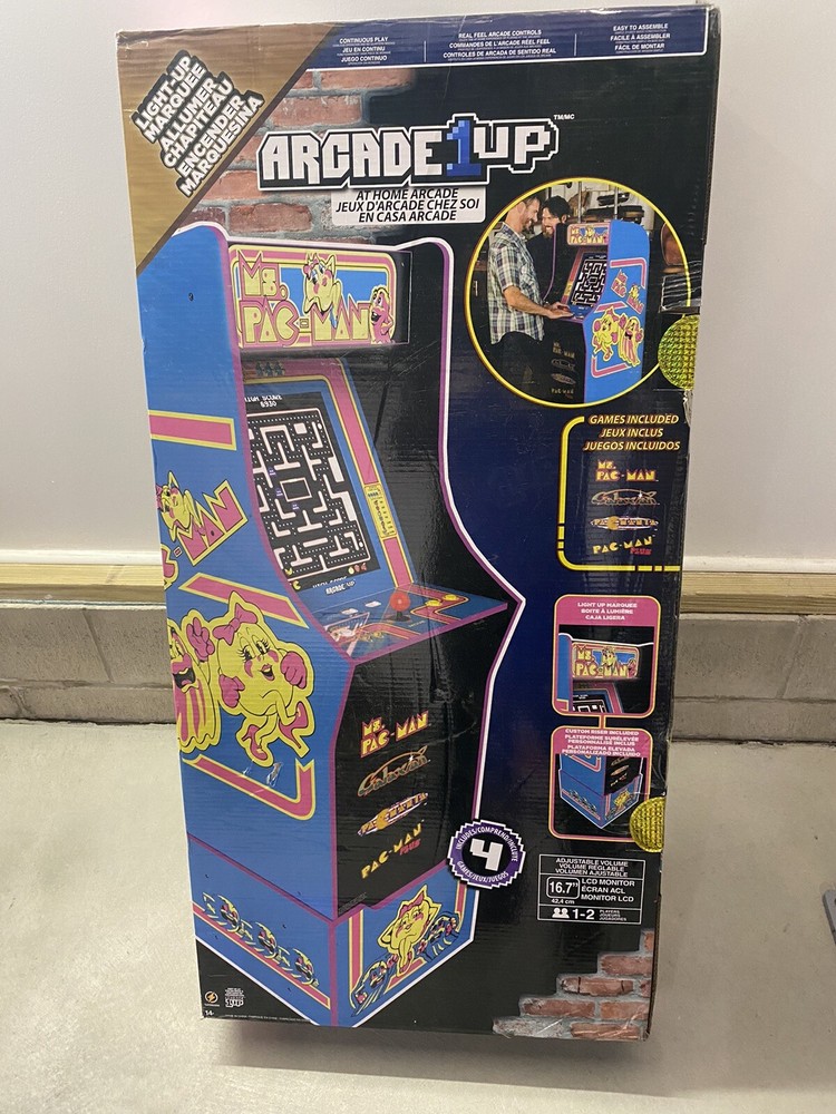 🕹️Arcade1up Ms. Pac-Man Arcade Machine With (4) Video Games + Riser🕹️