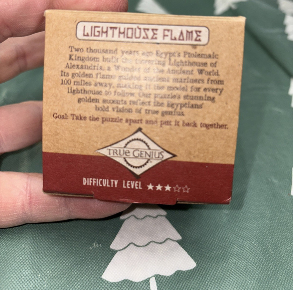 True Genius Lighthouse Flame Wooden Brain Teaser