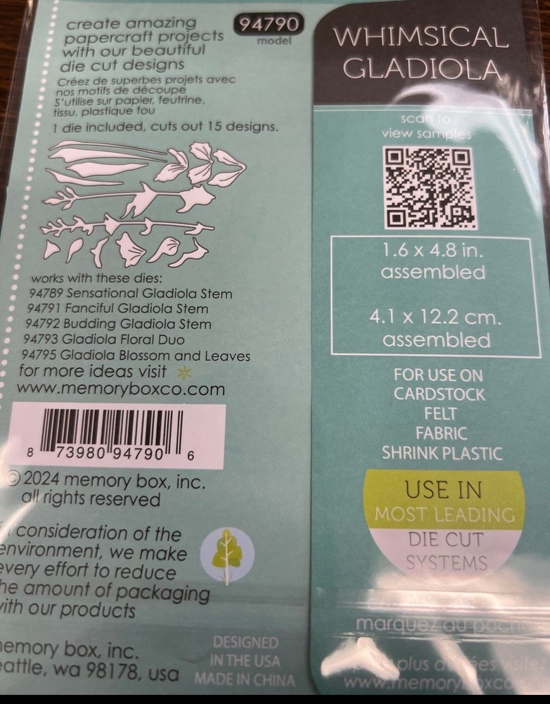 Memory box Whimsical Gladiola craft die 94790
