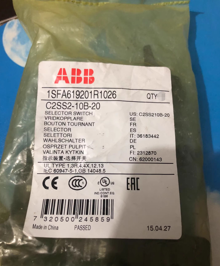 1PC NEW ABB Selector switch C2SS2-10B-20 2NO #LL