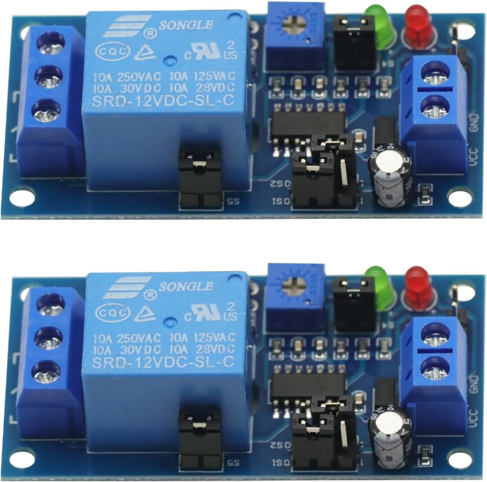 2PCS Delay DC 12V Relay Delay Turn On/Delay Turn off Switch Module with Timer Bo