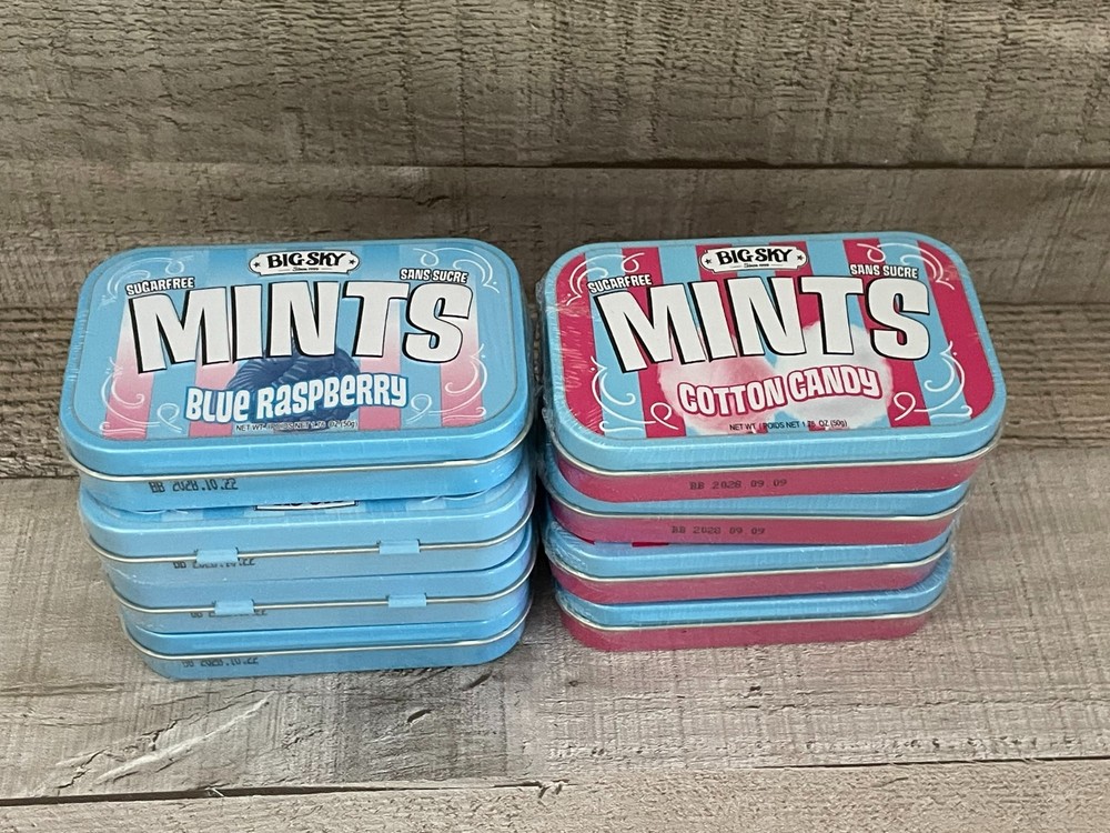 Big Sky Tins Mints Cotton Candy (4pk) & Bluie Raspberry (4pk)