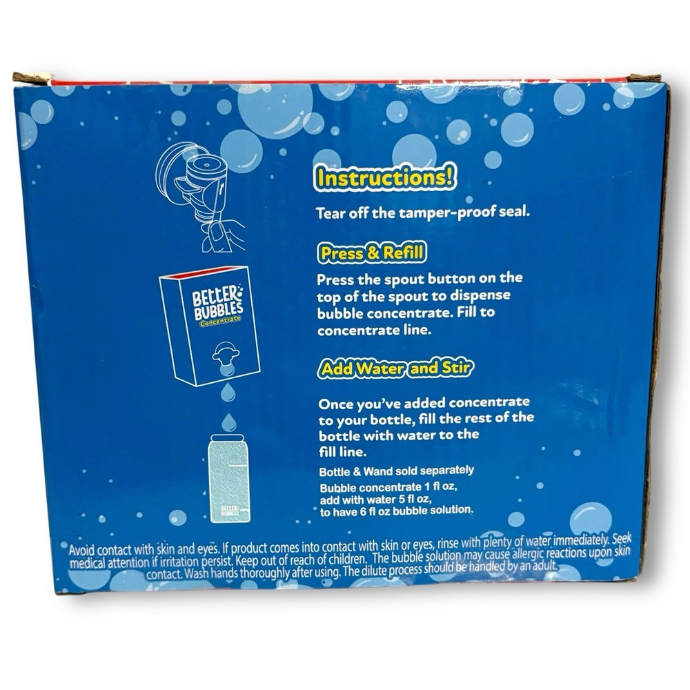 Better Bubbles Concentrate 25 refills Refillable Bubble System 640mL Solution