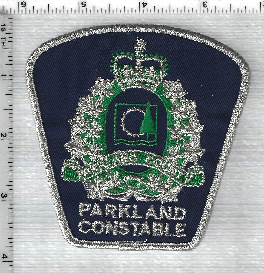 Parkland Constable (Alberta, Canada) Silver Bullion Shoulder Patch from 1999