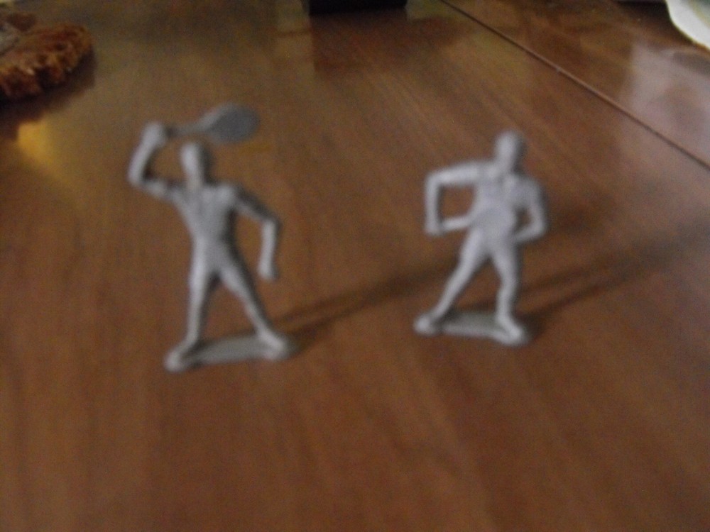 Two Tennis Player Figures for Model Railroad Layout