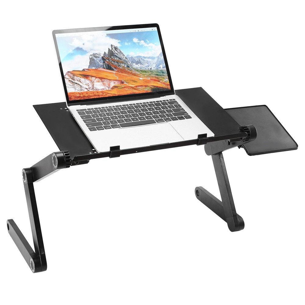 Folding Laptop Table Computer Desk Stand Bed Sofa w/Mouse Pad Adjustable Legs